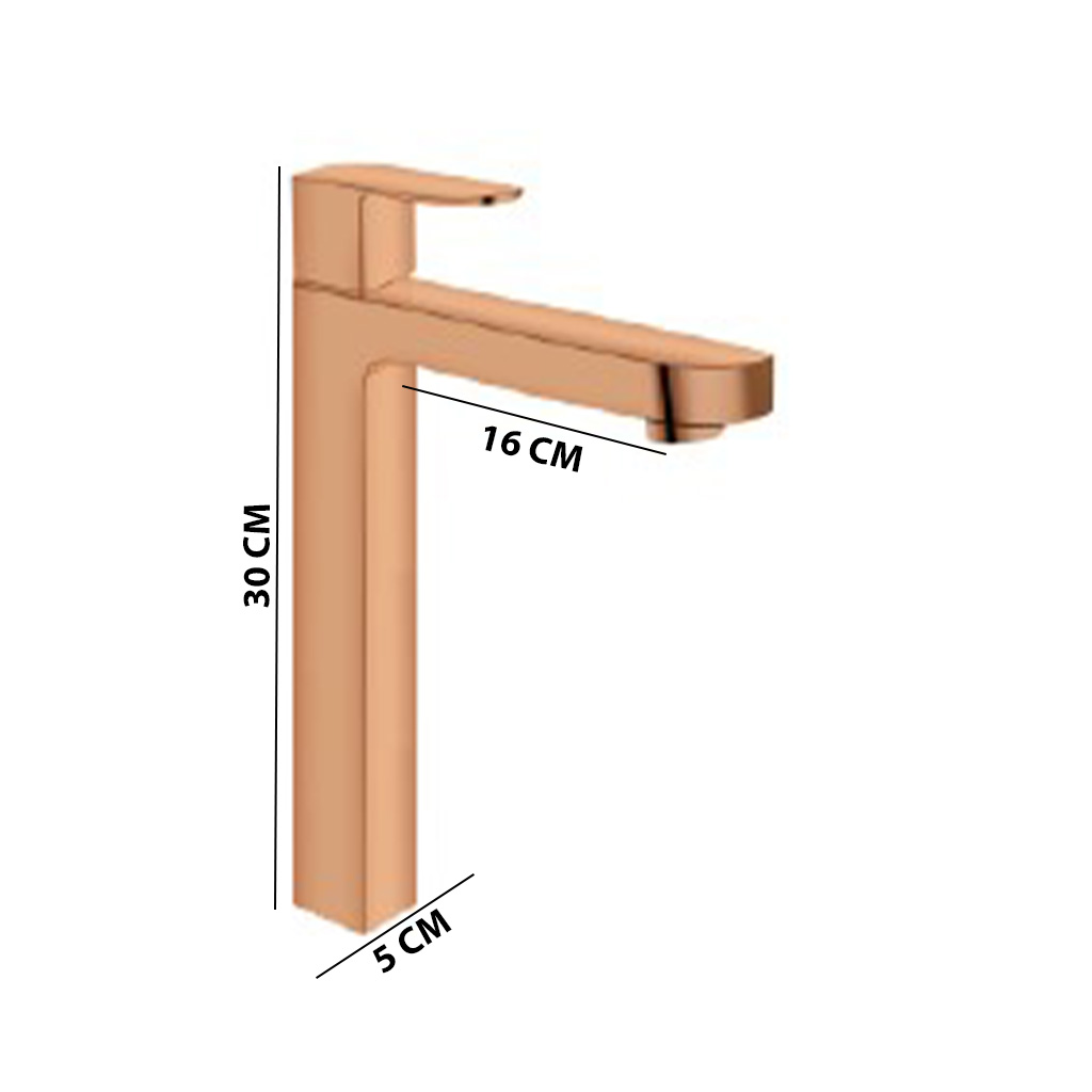 IP-10-RG HIGH-NECK PILLAR COCK ROSE-GOLD HEAVY BODY (BRASS) - Image 5