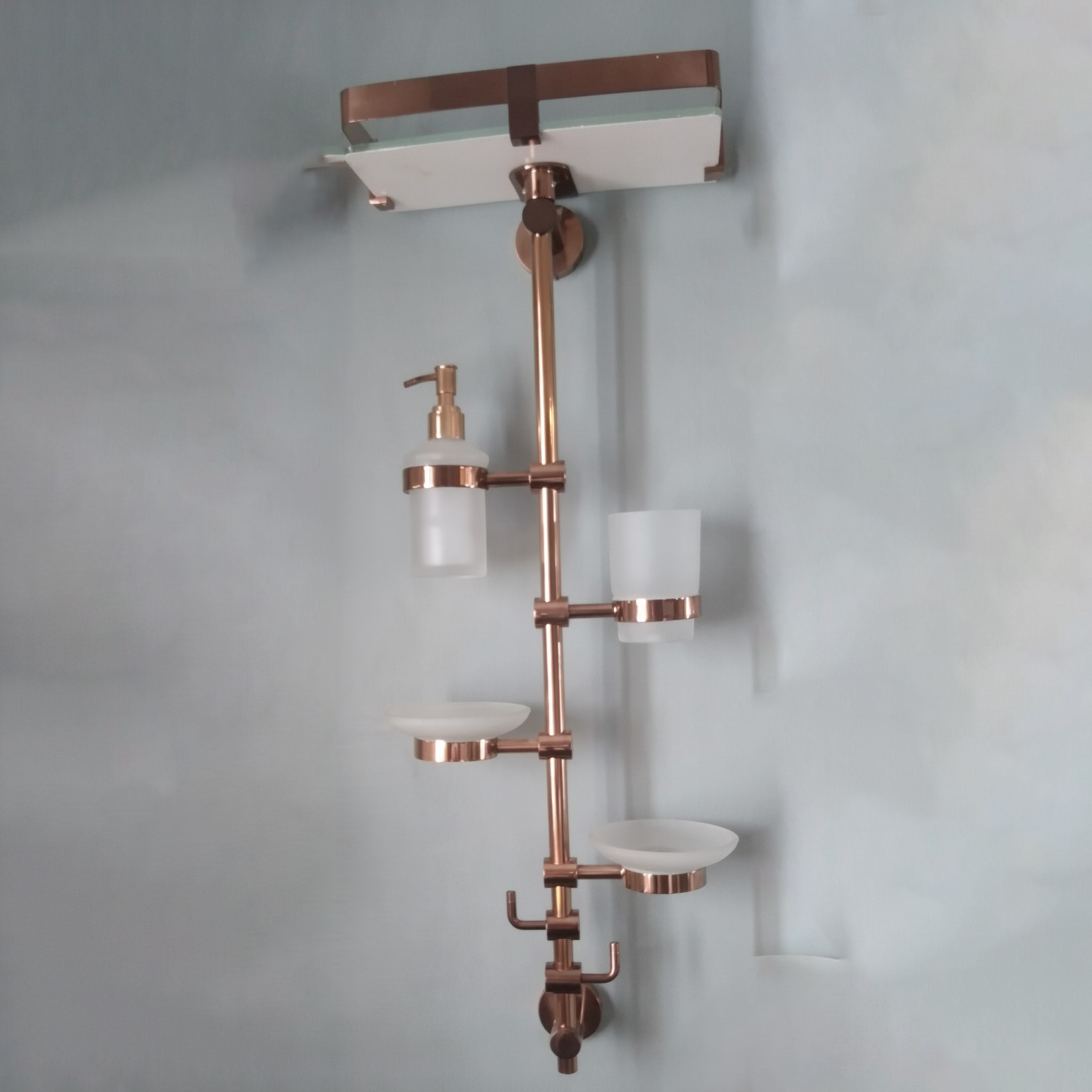 XYLOAN-03 Vertical Bathroom Organizer Pole (ROSEGOLD) - Image 7