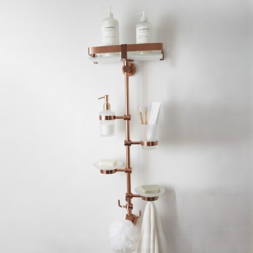 XYLOAN-03 Vertical Bathroom Organizer Pole (ROSEGOLD)