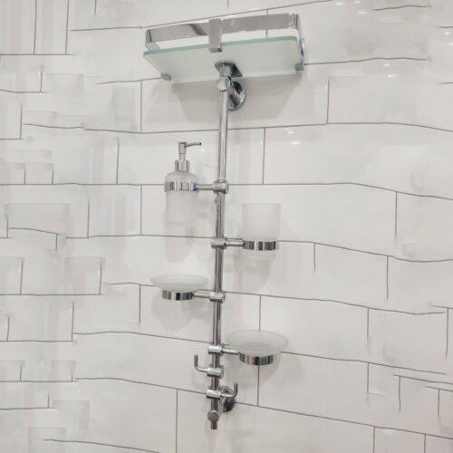 XYLOAN-02 Vertical Bathroom Organizer Pole(SILVER)