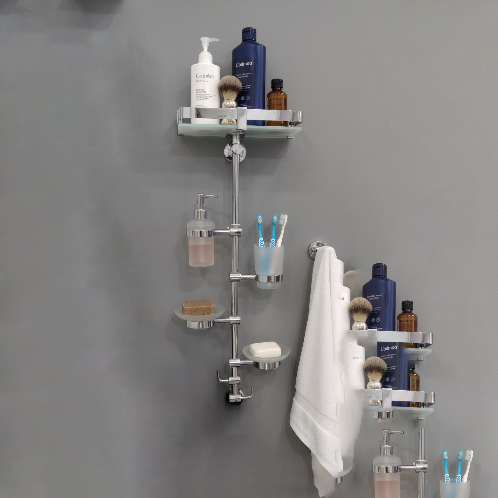 XYLOAN-02 Vertical Bathroom Organizer Pole(SILVER) - Image 4