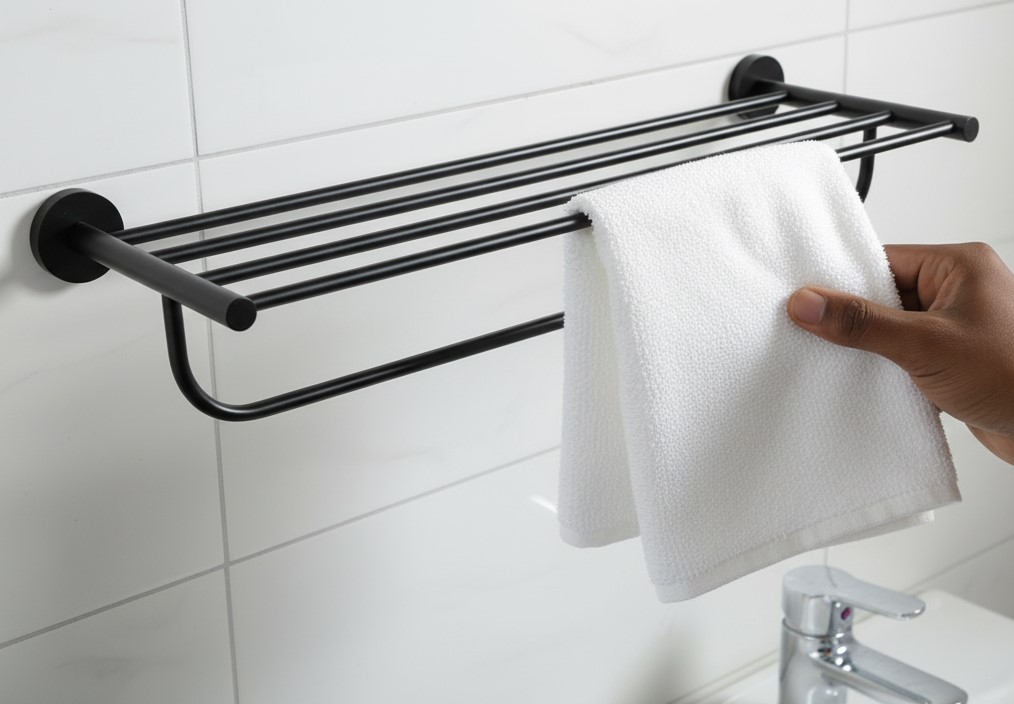 G-1402 TOWEL RACK BRASS (PVD,BLACK) - Image 2