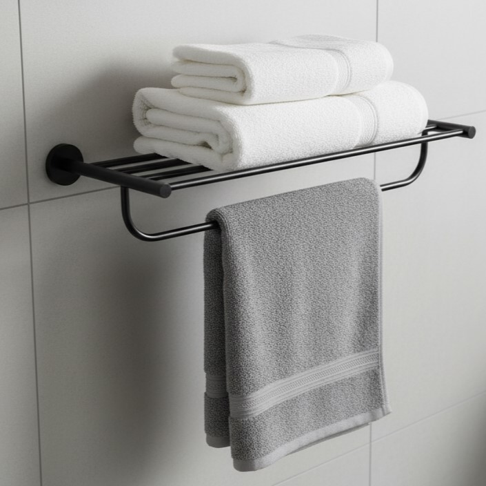 G-1402 TOWEL RACK BRASS (PVD,BLACK) - Image 3