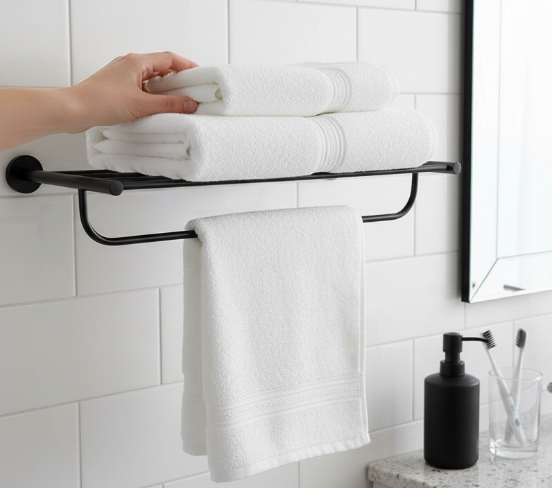 G-1402 TOWEL RACK BRASS (PVD,BLACK) - Image 5