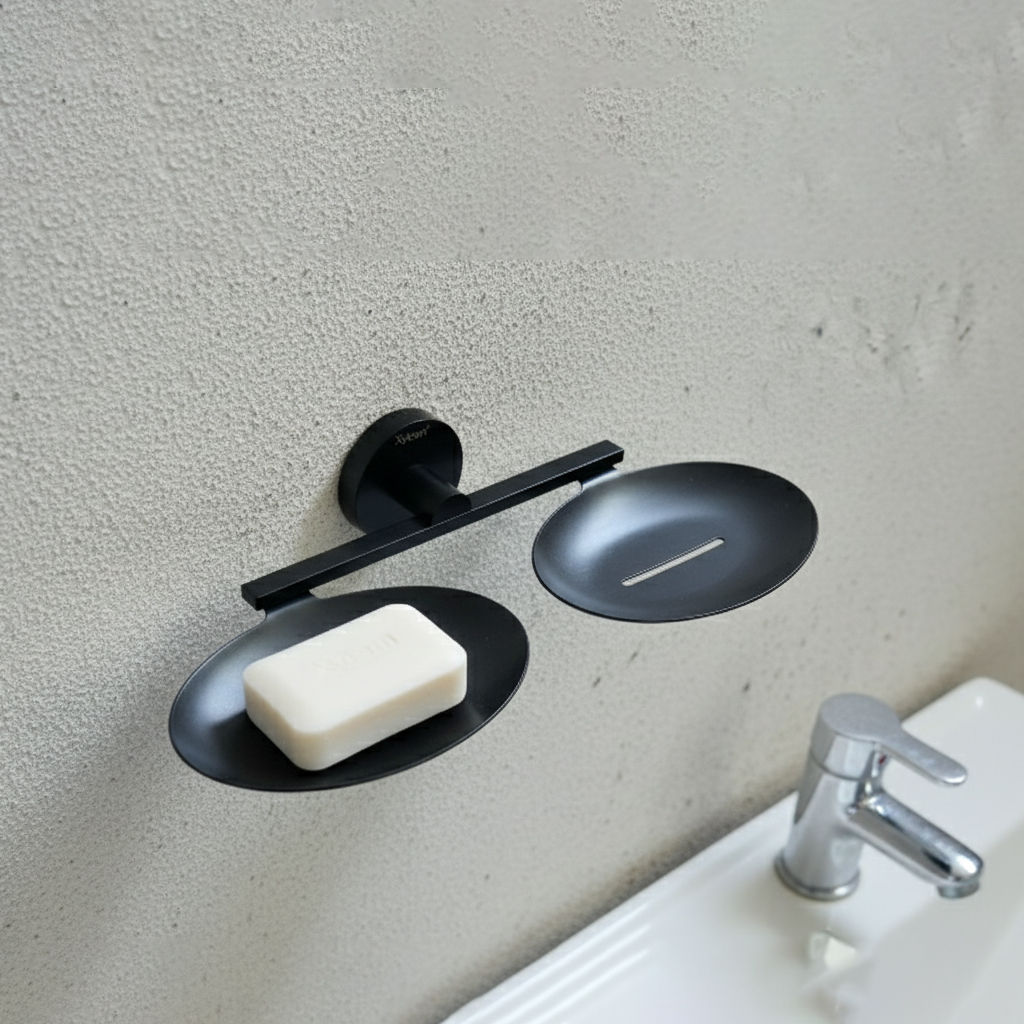 G-1407 DOUBLE SOAP DISH BRASS (PVD,BLACK) - Image 4