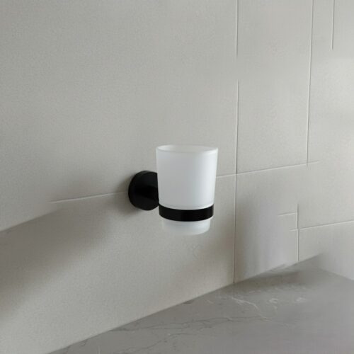 G-1411 GLASS TUMBLER HOLDER BRASS (PVD,BLACK)