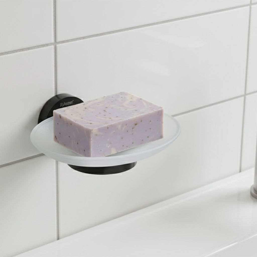 G-1412 GLASS SOAP DISH BRASS (PVD,BLACK) - Image 3