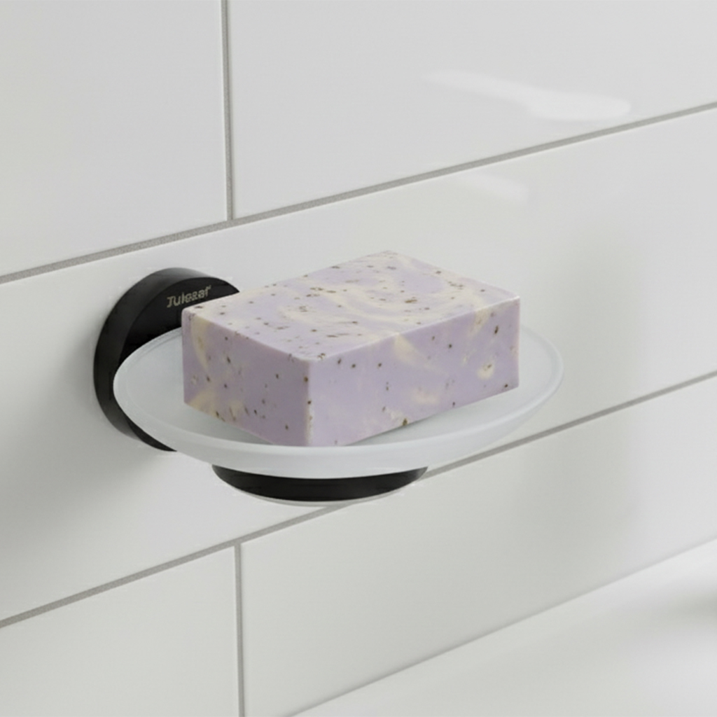 G-1412 GLASS SOAP DISH BRASS (PVD,BLACK) - Image 5