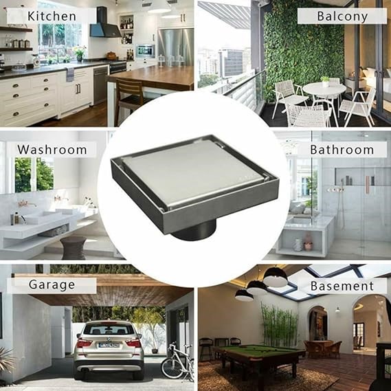 FD-02 Luxury 2-in-1 Invisible Square Shower Floor Drain(6X6) - Image 11