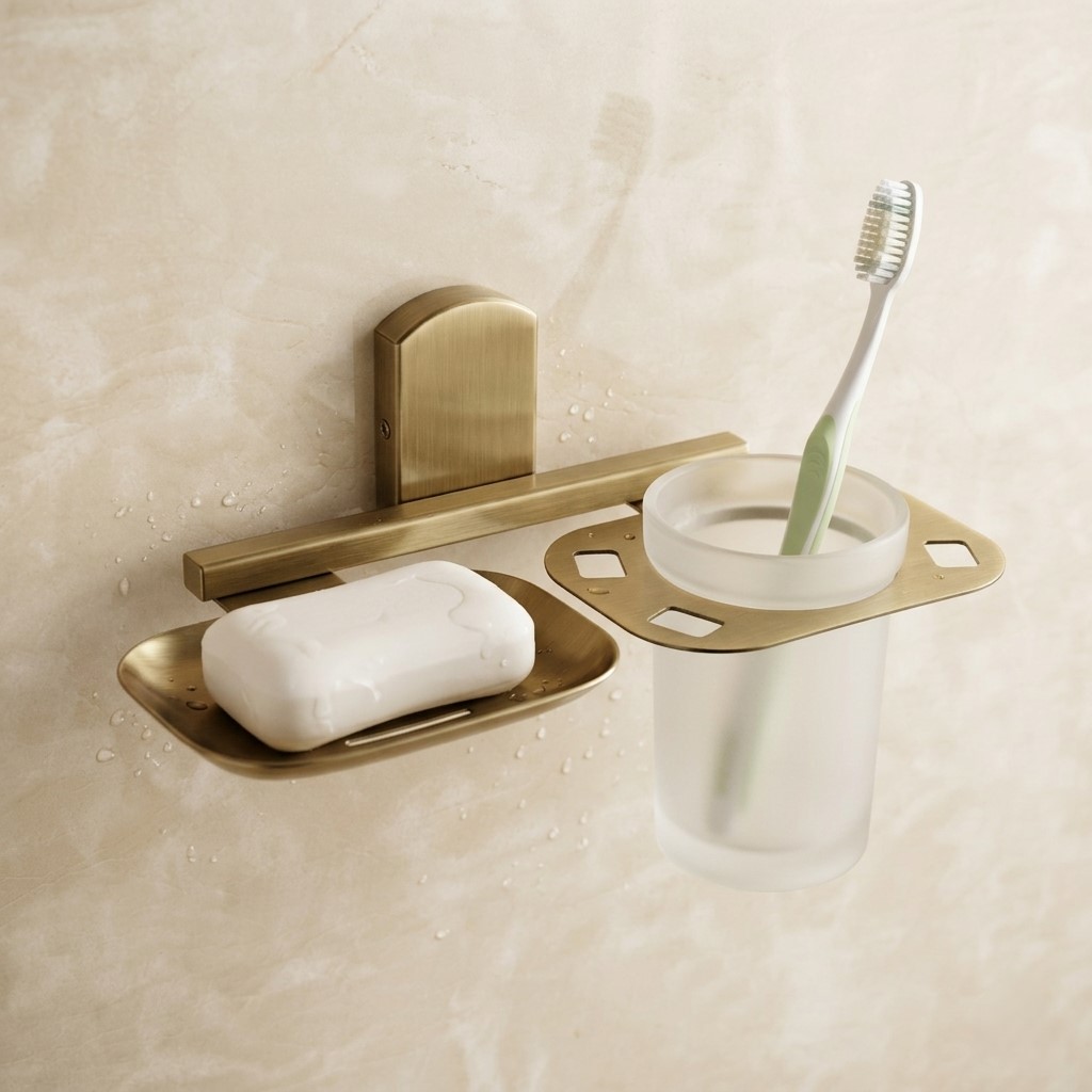 N-402 SOAP DISH+TUMBLER HOLDER(ANTIQUE) Stainless Steel (304) - Image 4