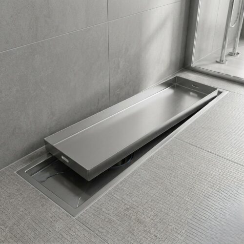 AFTM-21 Premium Brushed Steel Linear Drain (24")