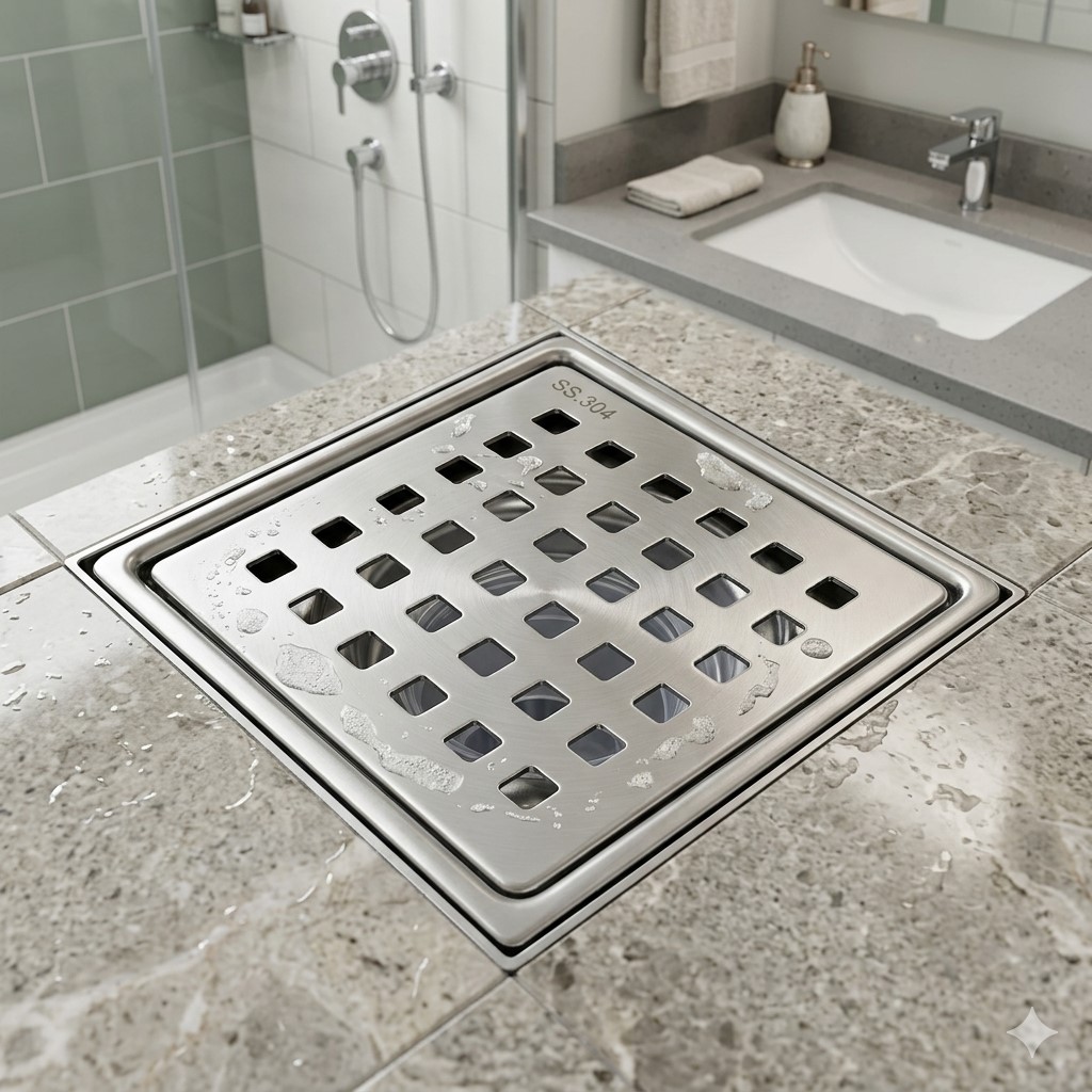 AFTM-01 Premium SS-304 Stainless Steel Square Floor Drain – Anti-Clog & Corrosion Resistant (5x5 Inch) - Image 6