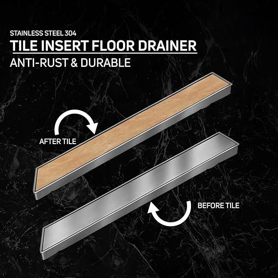 AFTM-21 Premium Brushed Steel Linear Drain (24") - Image 5