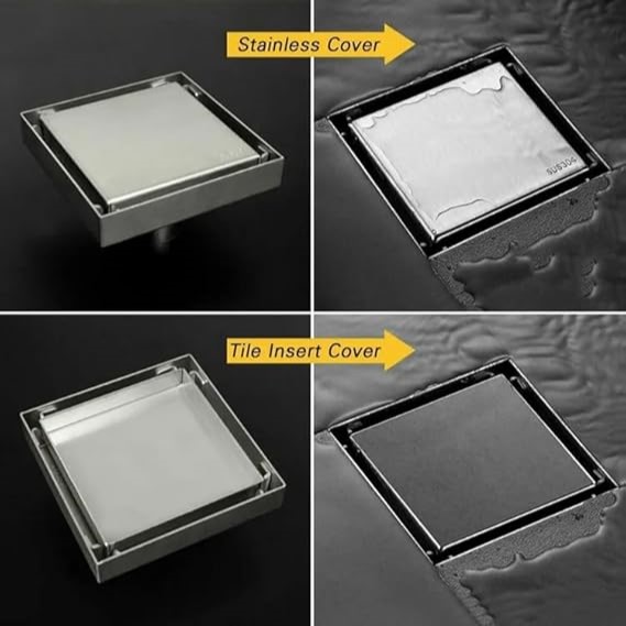 FD-02 Luxury 2-in-1 Invisible Square Shower Floor Drain(6X6) - Image 3