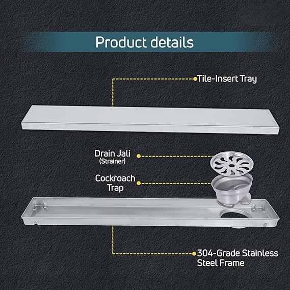 AFTM-21 Premium Brushed Steel Linear Drain (24") - Image 6
